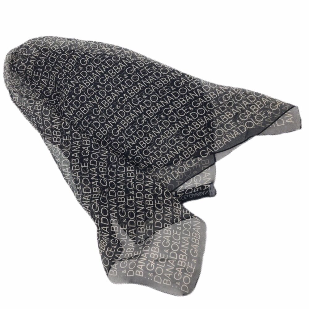 Dolce & Gabbana Signature Logo Silk Monogram Neck Hair Handbag Scarf  NWT - Picture 11 of 12